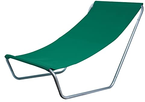 FEBE Sonnenliege Strandliege Liegestuhl Garteliege Grün Kompakter Strandstuhl mit Tragetasche für Garten Pool und kleinen Balkon Textilgewebe