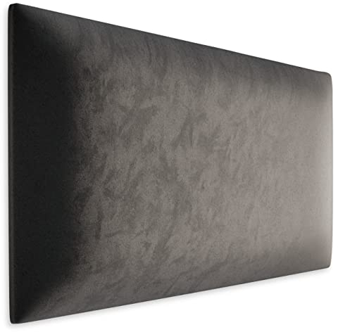 Muralo Cojín de pared de tela, panel acolchado para dormitorio, salón, cama, cojín de pared, moderno y lujoso, panel acolchado (gris, 70 cm x 30 cm)