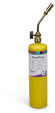 Profire Gas Torch and 1x Mapp Gas Cylinder Blow Torch with Gas Included, Plumbing Tools, Blowtorch for Plumbers Mapp Gas Torch, Mechanics, Precision Weed Burner