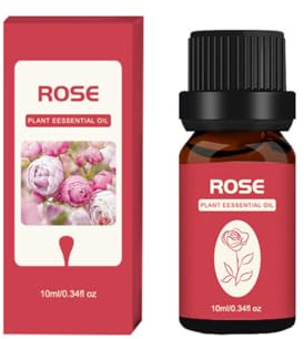 10ml Huiles Essentielles pour Diffuseur Parfum, Huiles Essentielles 100% Pures Naturelle, Huiles Essentielle de Rose Bio pour DIY Bougies Savon, Humidificateurs, Massag, Aromathérapie