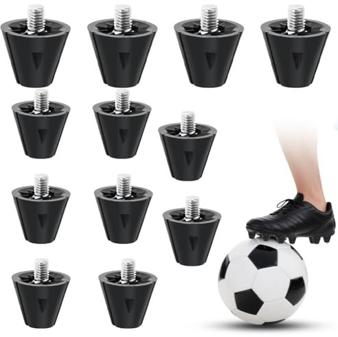 Ersatzstollen für Fußballschuhe,12 Stück Fußballschuh-Spikes, Fußballschuh-StollenSchraubstollen Fussball Ersatzstollen mit Stollenschlüssel Ersatz Fußball Schuh Stollen Studs (Schwarz)