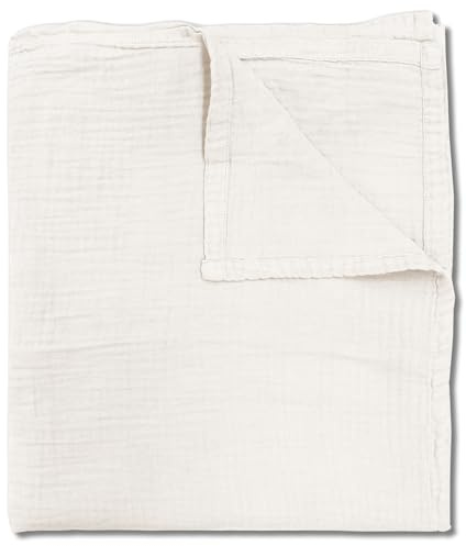 Sleezzz - Coperta in mussola, 150 x 200 cm, Naturale, Leggera coperta estiva in 100% cotone, Lavabile