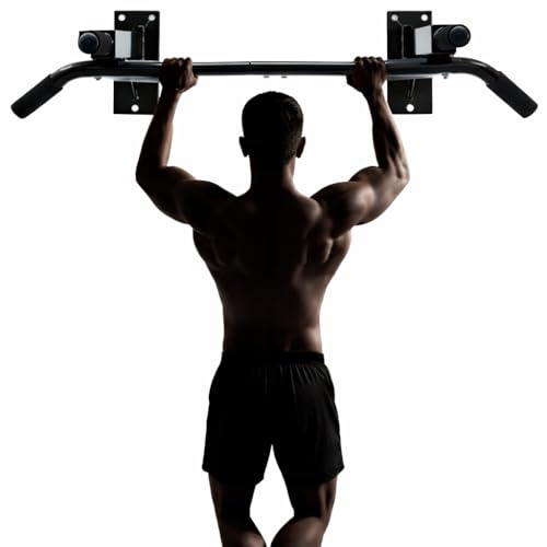 Pull Up Bar Wall Mounted – Heavy Duty Chin Up Bar with Foam Padded Grips for Upper Body Training – Wall Fitness Bar for Home Gym Workouts