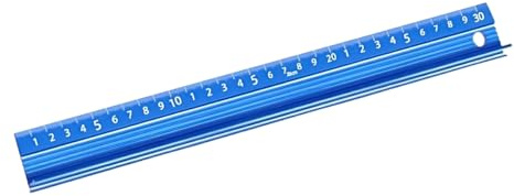 Hoite Righello da taglio in alluminio con impugnatura rialzata da 30 cm, strumento di misurazione per la misurazione della pelle (blu)