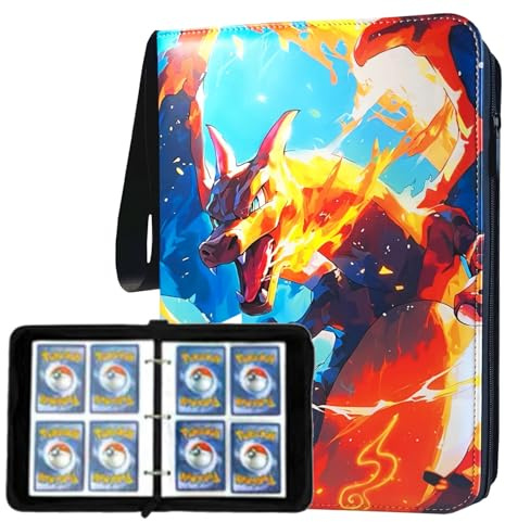 Album Cartas,50 Páginas 400 Cartas Álbum Coleccionables, Transparente e Impermeable PU,Ideal para Miños y Coleccionistas