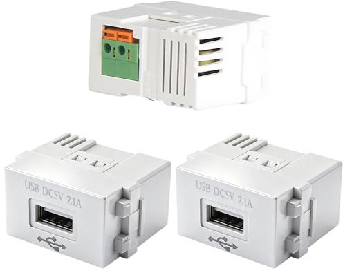 WDKXCN USB-strömmodul, 3 st infälld montering USB-strömadaptrar, 220 V till 5 V uttagstransformator, adapter för smarta telefoner och USB-enheter