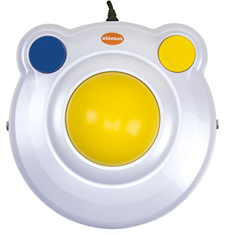 AbleNet BIGtrack 2 Trackball - Adaptive Mouse for Special Needs and Users Who Lack Fine Motor Skills - Big Trackball Mouse with 2 Mice Buttons for Handicap and Disabled - Product #12000006