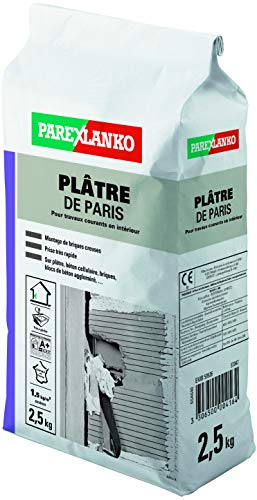 Parexlanko - Plâtre fin pour réparation, rebouchage et scellement en intérieur - Prise très rapide - 2,5kg, Gris