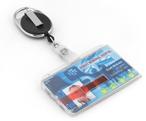 BE-HOLD Ausweishülle Hartplastik für 1 bis 2 Karten und Ausweis JoJo mit reißfester Schnur, Karabiner und Gürtelclip zur Befestigung