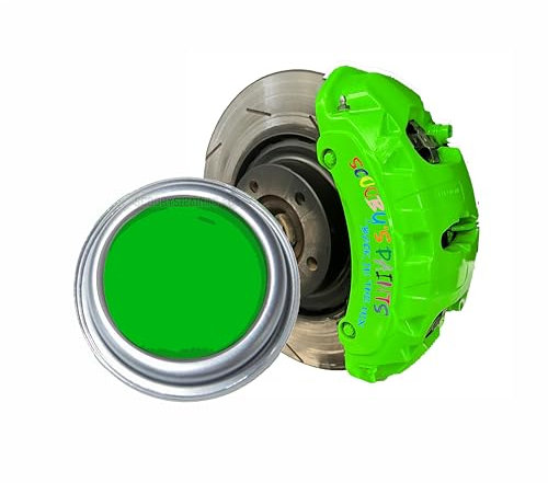 SCOOBYS PAINTS BACK IN THE MIX High Heat Resistant Gloss Brake Caliper Paint Wheel Engine Restore Metal (250Ml, Kawasaki Green)