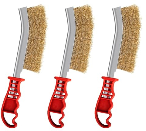 3 Pièces Ensemble de Brosses Métalliques, Brosse Métallique à Main, Brosse en Laiton, Brosse Métallique à Main, pour Nettoyer les Scories de Soudage de la Saleté Enlevant la Rouille