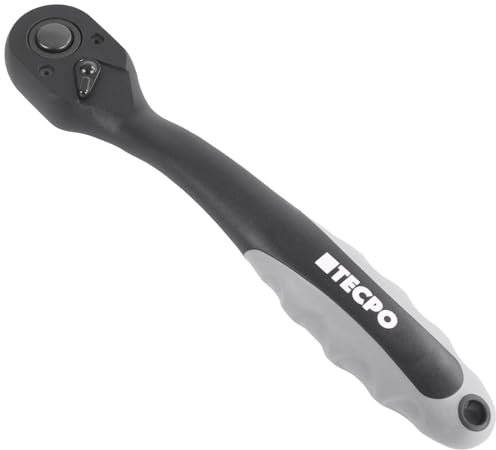 TECPO 2X Knarre Ratsche Hebelumschaltknarre Kunststoff-ummantelt 10mm 3/8