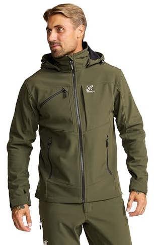 RevolutionRace Hiball Softshell Jacket für Herren, Outdoor Jacke für Wandern, Forest Night, L