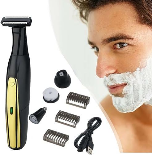 Rasoir électrique humide et sec, étanche pour homme, rasoir facial rotatif pour homme, rasoir complet lavé humide et sec, tondeuse à barbe électrique hybride à 360° et rasoir rechargeable pour le