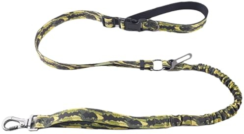 Qupdjxukis explosionssäkert hundkoppel för husdjur, midja crossbody-hundkoppel med handsfree-drift, grön kamouflage