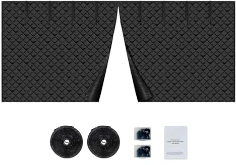 Happybuy Garage Door Screen for Winter, 18x7FT, Garage Door Insulation Kit, Magnetic Thermal Insulated Door Curtain with 300D Oxford Fabric Heavy Duty Weighted Bottom, Easy Assembly for Garage Door