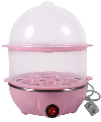 XUEZHEN Cocedor De Huevos，Cuece Huevos Herramienta de Cocina 220V Multifuncional Doble Capa Huevo Vapor Huevos Eléctricos Cocina Cocina Cocina Cocina Utensilios de Cocina Rosa Amarillo(Pink)