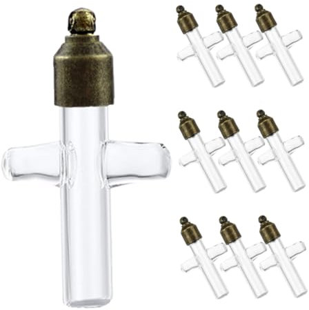 MAGICLULU Mini Botellas De Vidrio Collares De Frasco Colgante De Vidrio Botella De Deseos