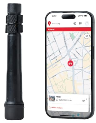Trackting Bike T9 – Anti-Diebstahl GPS Gerät für Mountainbike MTB & E-Bike mit integrierter SIM (4G/2G) – ABO erforderlich | Fahrrad GPS Tracker | Diebstahl-Alarmanruf, Live Tracking