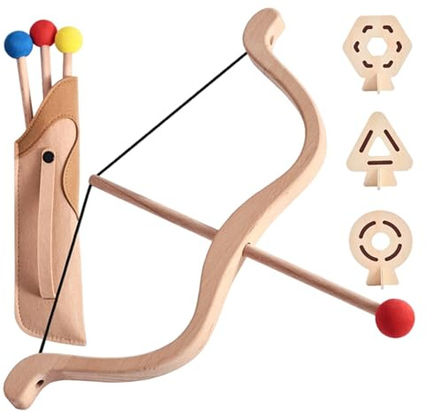 Set de Arco y Flecha para niños. Arco y Flecha de Madera. Set de Tiro con para niños de Interior Exterior. Incluye 3 Flechas 3 dianas para niñas.