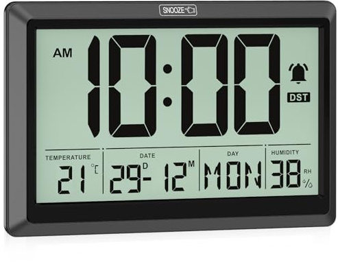 XREXS Reloj Digital 19,4x10,4cm LCD HD Pared y Mesa