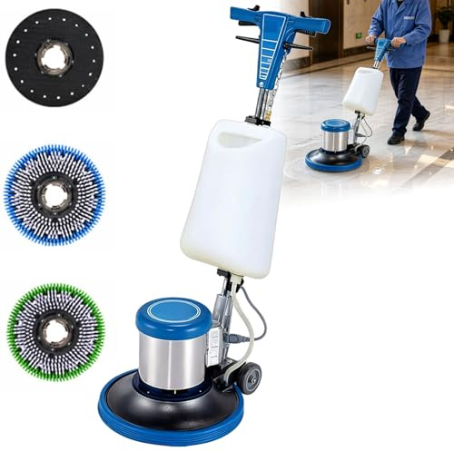 Macchina Lucidatrice per Pavimenti Multi-Funzione, Lucidatrice per Pavimenti Pesante da 17 Pollici con 2 Spazzole e Tampone per Lucidare, per Pulizia Tappeti, Lucidatura Pavimenti, Strofinamento
