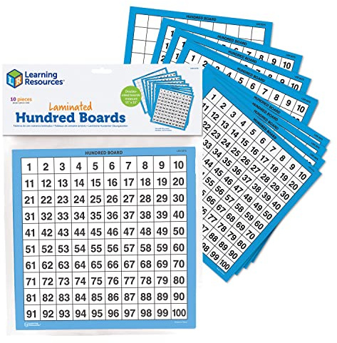 Learning Resources Wipe Clean Hundred Boards (Set of 10)