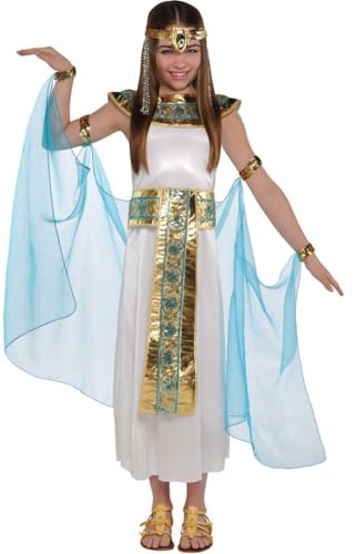 amscan 9904044 Désguisements Cléopâtre Pour Enfants Filles 12-14 Années, Blanc