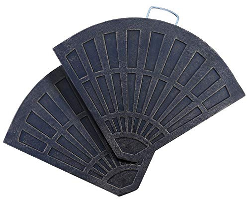 Outsunny Juego de 2 Piezas Base de Sombrilla Parasol Excéntrico Pies Soporte de Sombrilla Banana de Patio Jardín 66x47x4.2cm Resina