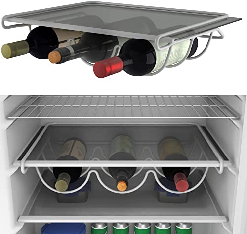 BEARTOP Weinregal | Flaschenregal | Weinflaschenhalter für Kühlschrank oder Regal | Weinregal Metall | Rostfrei | Flaschenhalter Kühlschrank | Passt für bis zu 4 Flaschen