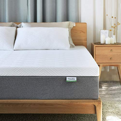 Novilla Colchon Viscoelastico 180x200 | Colchón de Espuma de Gel Transpirable con Fibra de Carbón de Bambú | 4 Capas de Espuma | Sueño Fresco y Confortable | Altura 18cm