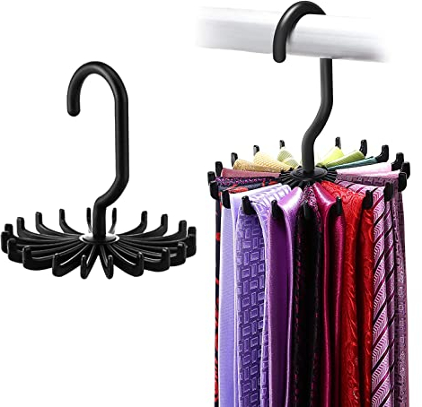 Krawattenhalter, rund, verstellbar, Mehrzweck-Organizer für Schrankaufbewahrung, 2 Stück