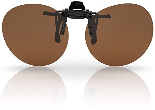 BEZLIT Damen Herren Großer Sonne Brillen Aufsatz Clip On Polarisiert Rund Radnlos 30444 Braun