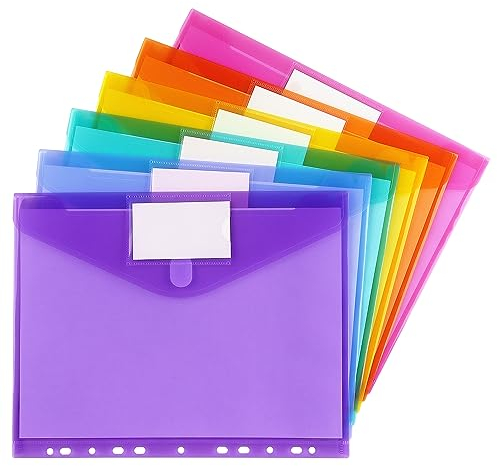 Tamaki 6 Pack Binder Pocket Folders, Letter Size, 11 Holes, Colorful