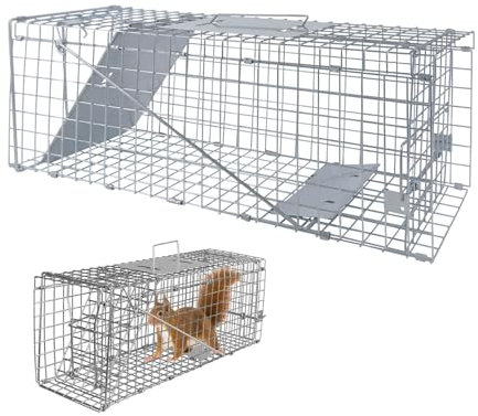 24 Katzenfalle für Streunerkatze Humane Rescue Folding Humane Gartentierfalle Käfige