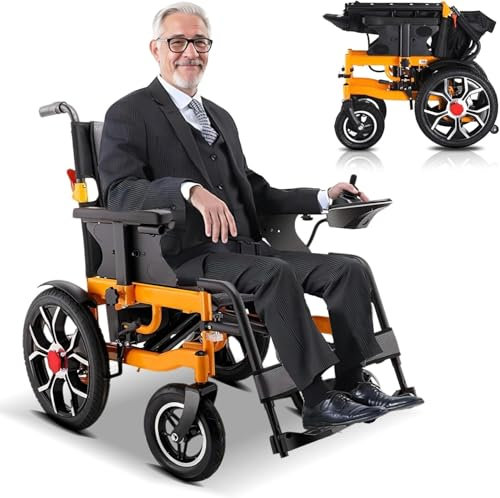 STRTG Leichter Elektrorollstuhl, Faltbare Elektrorollstühle, Motorisierter Rollstuhl Für Senioren, Motorisierter All-Terrain-Rollstuhl, Tragkraft 150 Kg