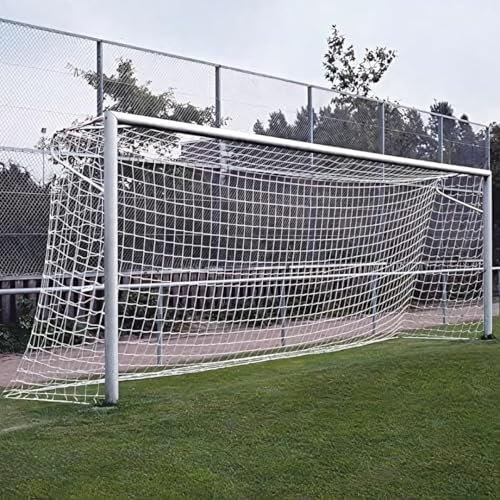 Fußballtornetz Tornetz Ersatznetz 7,50 x 2,50 m PP 4 mm Tiefe 1,00/2,00 m Weiß Knotenlos