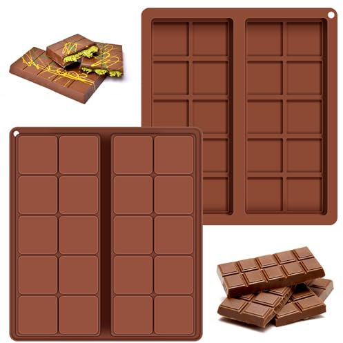 TNEDFOD 2 Pezzi Stampo Cioccolato Tavoletta, Stampi in Silicone per Barrette, Stampo per Cioccolato Dubai, Stampo Antiaderente per Barretta di Cioccolato, Stampini Silicone per Fare Il Cioccolato