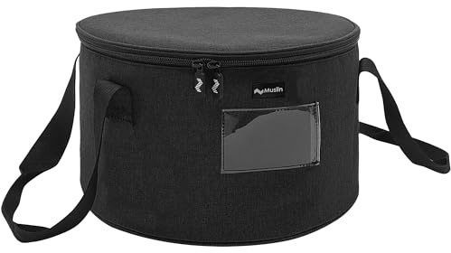 Musiin Accessories Bag for Guitar, Bass, Keyboard, Drums Cables & Adapters Multi-Function Round Storage, Internal Mesh Pocket for Connectors, Convenient and Stylish Music Gear Organizer.