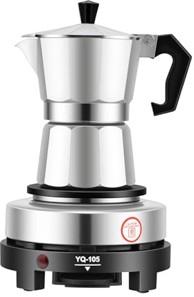 Bärbar espressomaskin 150 ml 500 W silver kaffemaskin elektrisk espressokokare med kontakt för resor eller camping