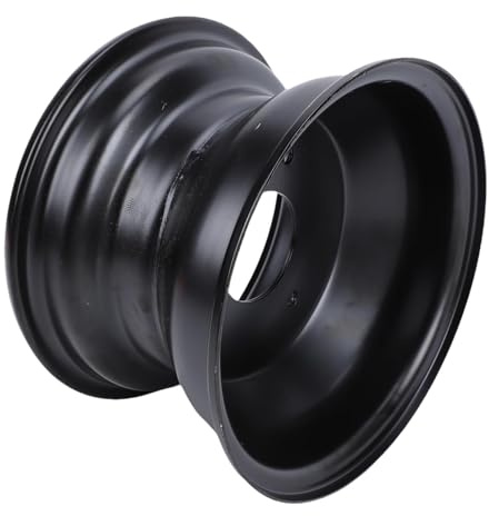 Ausla Llantas de Acero de 16x8-7 para ATV, Buje de Rueda de 7 Pulgadas con 3 Agujeros para Tornillos para Kazuma Quad ATV Go Kart UTV, Neumáticos Todoterreno de 125ml y 150ml. (BLACK)