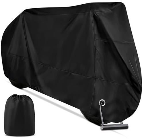 BAVATEE Funda Moto Impermeable Cubre Moto Impermeable Exterior Interior 210D Poliéster Capa Protector Lluvia UV Polvo Viento Nieve Excremento de Pájaro para Cubre Scooter Motocicleta (265x105x125cm)