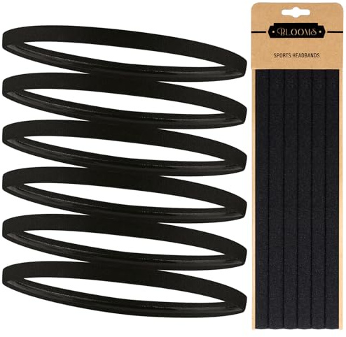 Blooms 6 diademas deportivas para hombre y niño – Cinta elástica para mujer y niña fina – Antideslizante Silicona Bandas para el pelo Fútbol Niños – Juego de bandas deportivas para yoga, correr
