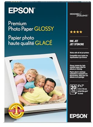 Premium Photo Paper, 68 lbs., High-Gloss, 5 x 7, 20 Sheets/Pack