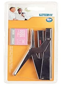 Rapid E84 Economy Heftzange, 15 Blatt Kapazität, verwendet 8/4 Bébé Heftklammern, inklusive Heftklammern, Metall und Kunststoff, silber/schwarz, 21310301