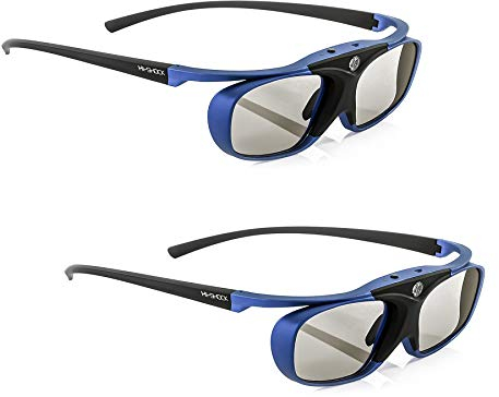 2x Hi-SHOCK® RF Pro Deep Heaven | Gafas 3D-RF para proyectores EPSON, JVC, SONY | comp con ELPGS03,EH-TW6600, EH-TW7200, EH-TW8100, EH-TW8200, EH-TW9100, EH-TW9200 [120 Hz | recargables | 32g]