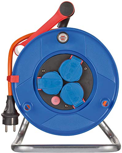 Brennenstuhl Garant IP44 Kabeltrommel (25m Kabel in orange, Spezialkunststoff, Einsatz im Außenbereich, Made in Germany) (2er Pack)