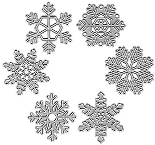 Metal Christmas Snowflake Cutting Dies,Christmas Six Different Shapes Snowflake Die Cuts Embossing Stencils Template Mould for Card Scrapbooking and DIY Craft Album Paper Card Decor