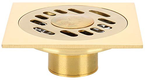 Drenaje de Piso de Cobre, colador Dorado baño y Ducha, colector de Cabello de Gran Calibre, escurridor, Protector de desagües Anti-Olor, tamaño 10x10cm, para hogar