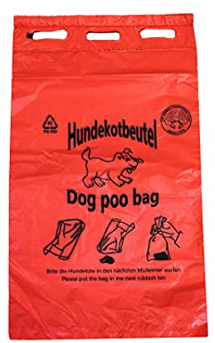 Hundekotbeutel ROT - ÖKO - rot bedruckt schwarz - abreissbar - 20 x 32 cm - verschiedene Mengen (2000)
